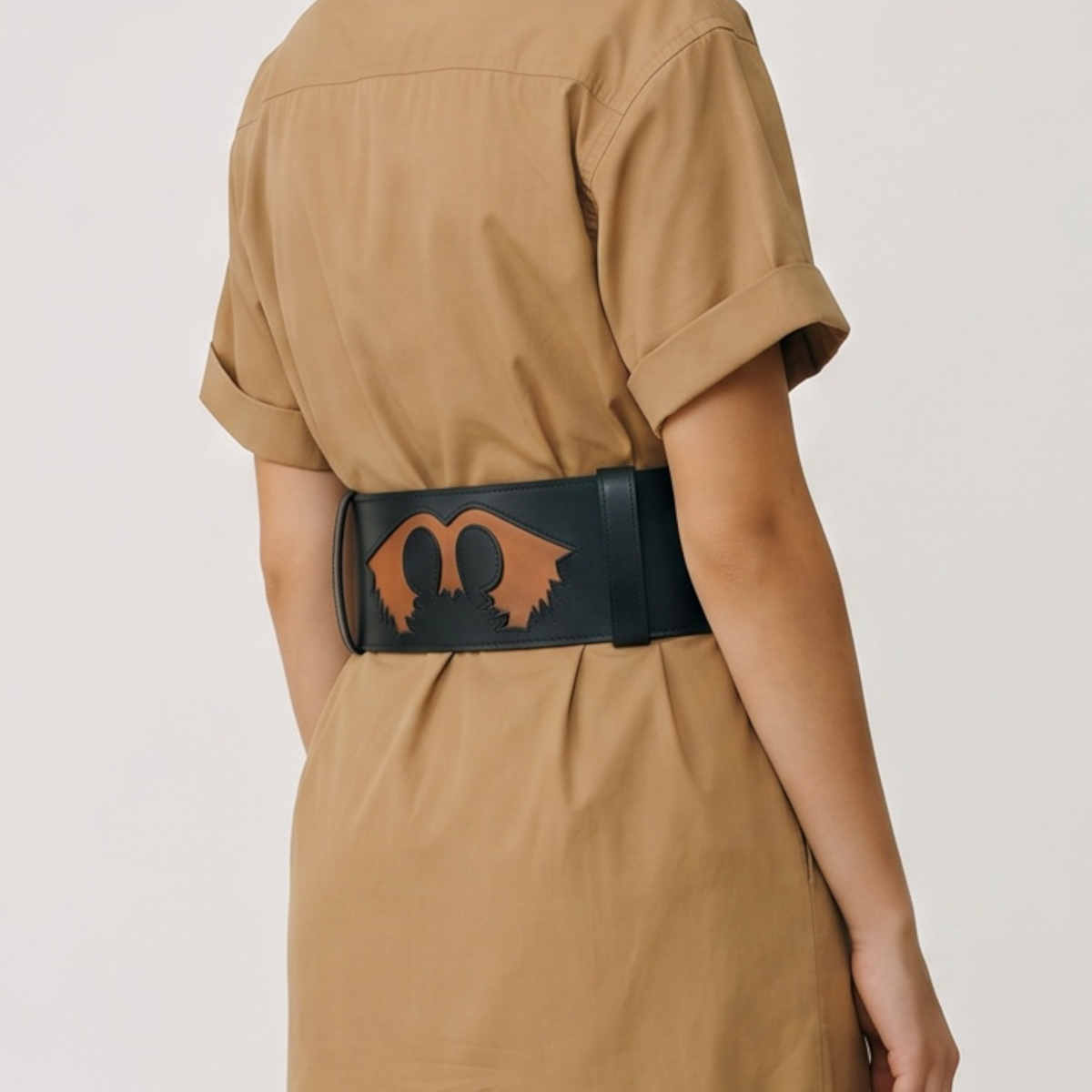 Ceinture large cuir — motif Rancho