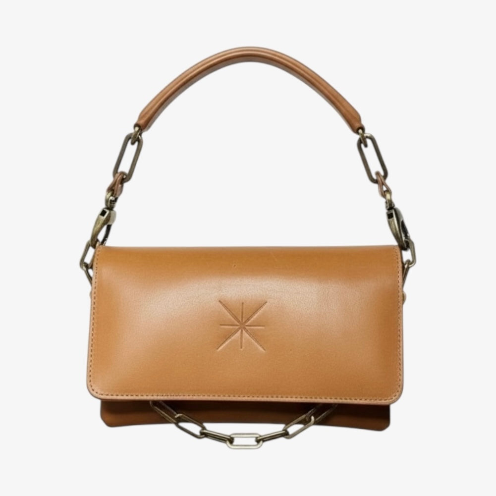 Set Gemma Camel & Bandoulière Cloutée – Pièce Signature