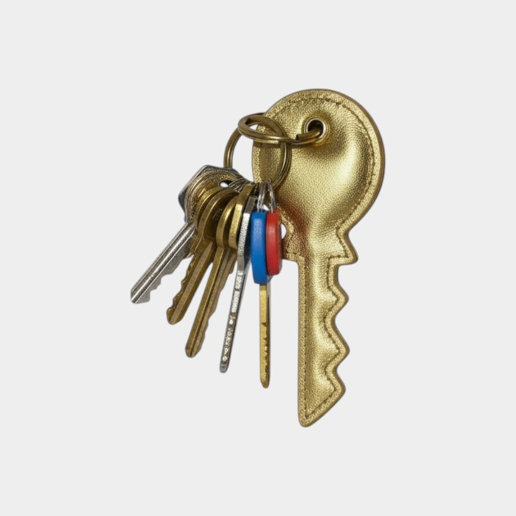 PORTE-CLÉS « KEY » CUIR OR