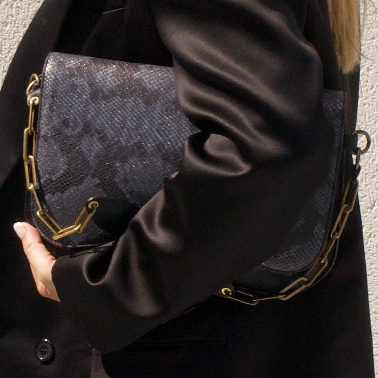 SAC BABY DOUBLE NOIR PYTH GRIS/NOIR