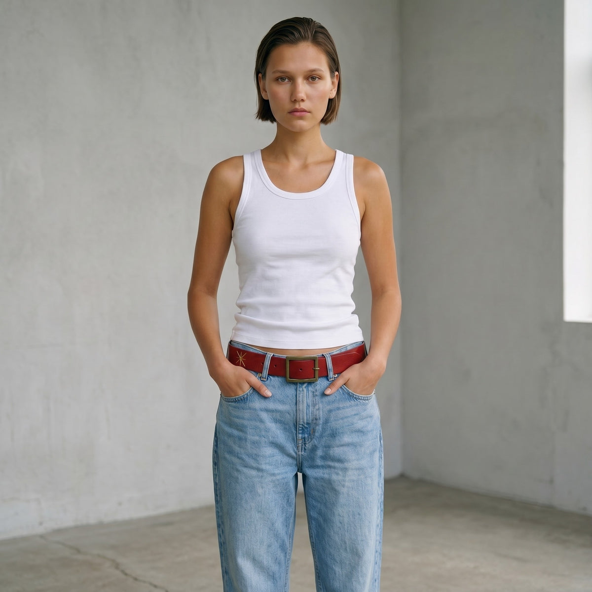 Ceinture La Stella en cuir — Bordeaux