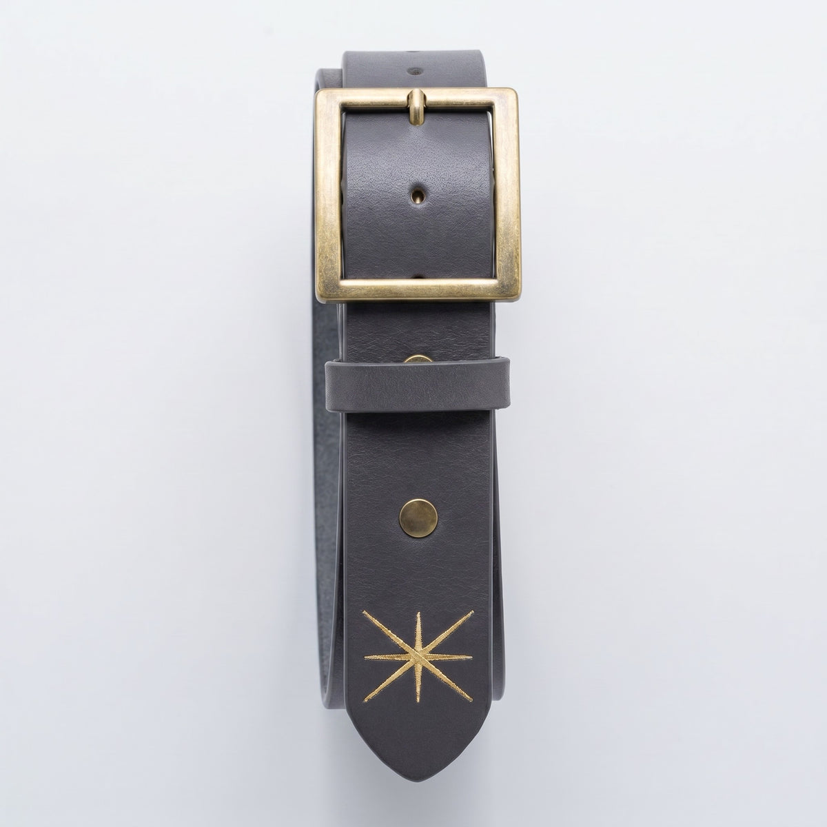 Ceinture La Stella en cuir — grise